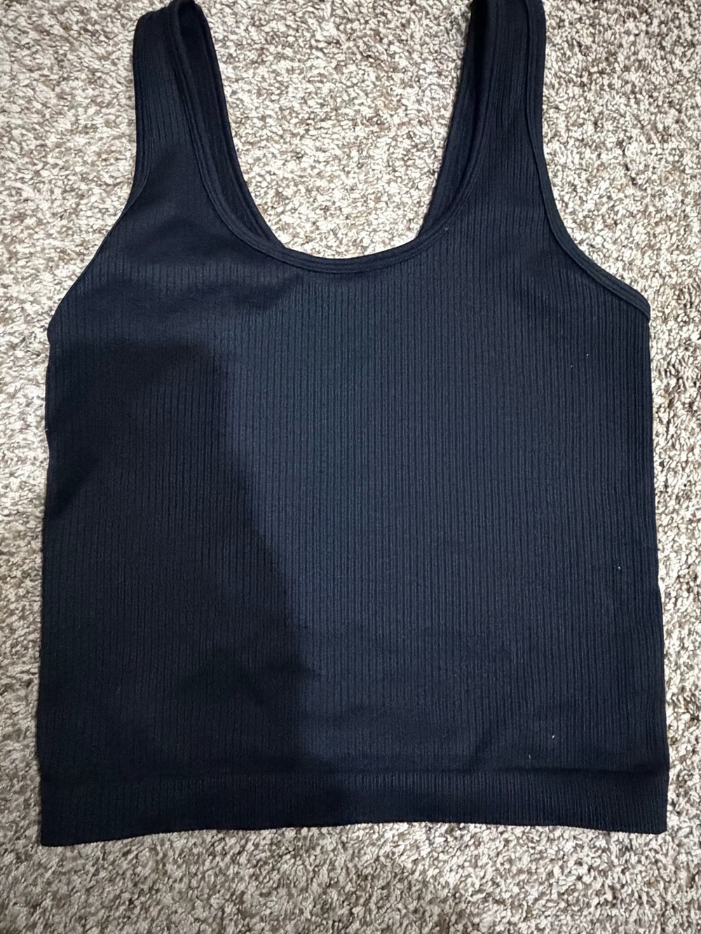 a new day Black Ribbed Scoop Neck Tank